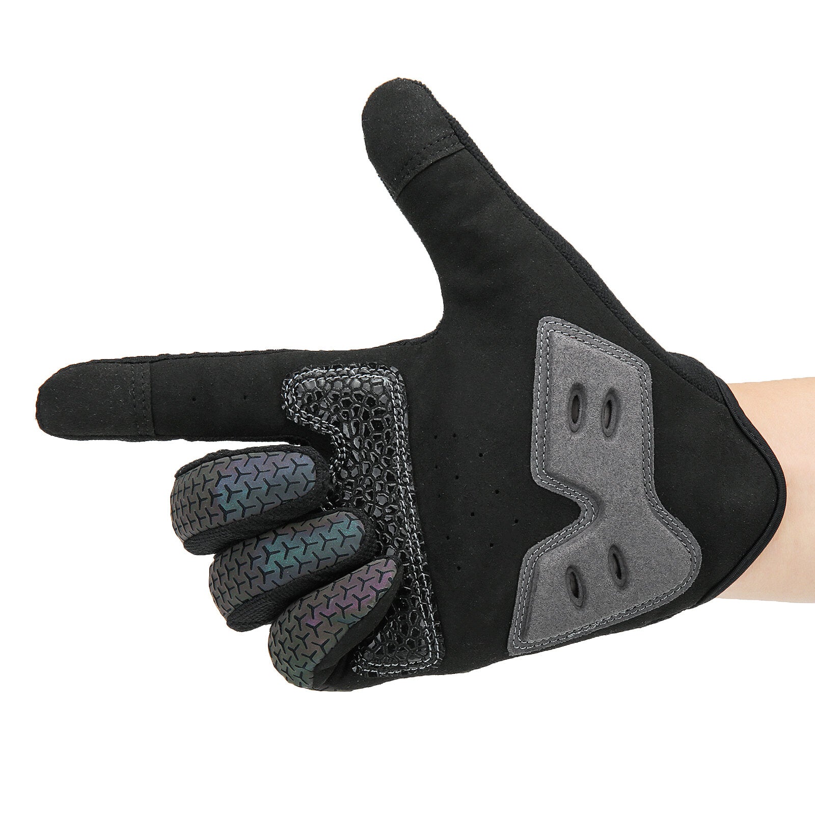 A Pair Colorful Glow Breathable Anti-Slip Full Finger Touch Screen Outdoors Motorcycle Riding Gloves