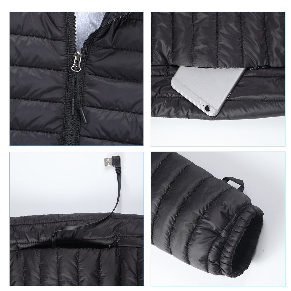 USB Heated Winter Jacket Vest - Electric Warm Puffer Coat