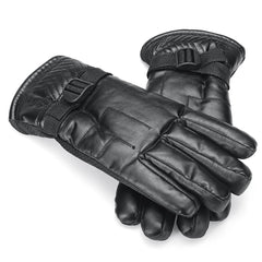 Windproof Leather Mittens: Warm, Fluffy, Cold-Resistant Motorcycle Gloves