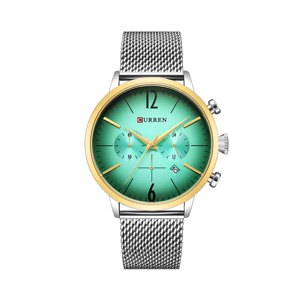 Men's Stainless Steel Waterproof Quartz Watch with Date Function