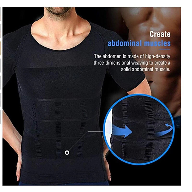 Men's Body Toning Shirt: Posture Corrective, Slimming, Fat Burning Compression Top