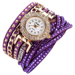 Luxury Nation Style  Crystal Gold Bracelet Watch Ladies Vintage Quartz Wirstwatches