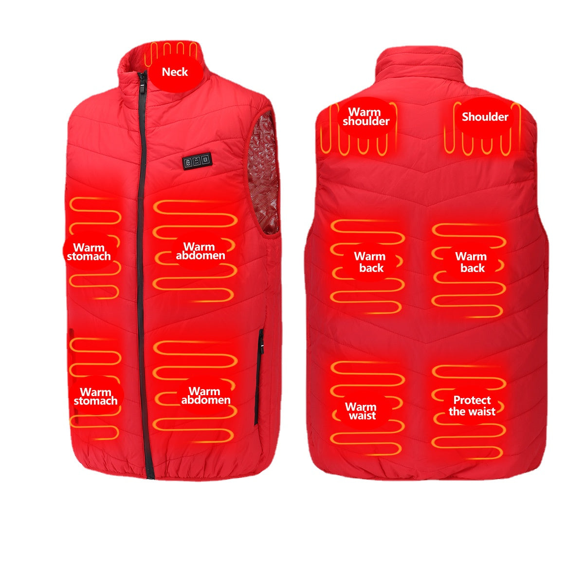 Unisex USB Heated Vest with 11 Zones - Winter Warm Jacket for Skiing