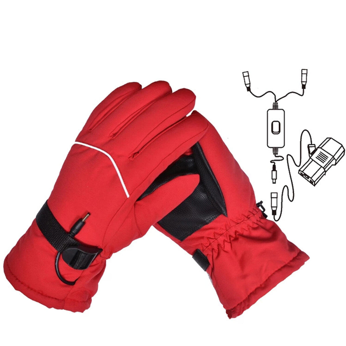 Heated Waterproof Ski Gloves - Winter Thermal Mittens for Snowboarding