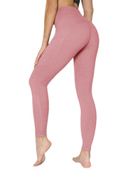 Women Solid Color Side Pocket Hip Lift Sport Yoga Legging