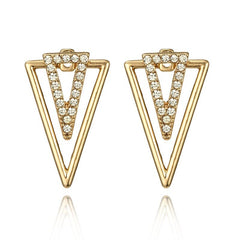 Vintage Triangle Earring Rhinestone Hallow Earrings Front Hanging Earrings For Women