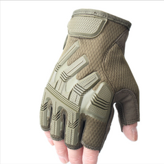 Anti-Skid Tactical Half Finger Gloves for Motorcycle, Cycling, Hiking, Shooting - Military Safety Gear