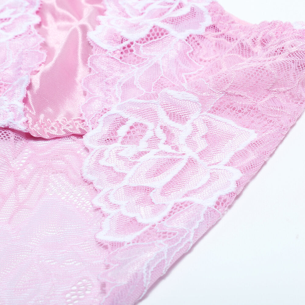 Plus Size Luxury Lace Floral Breathable Briefs