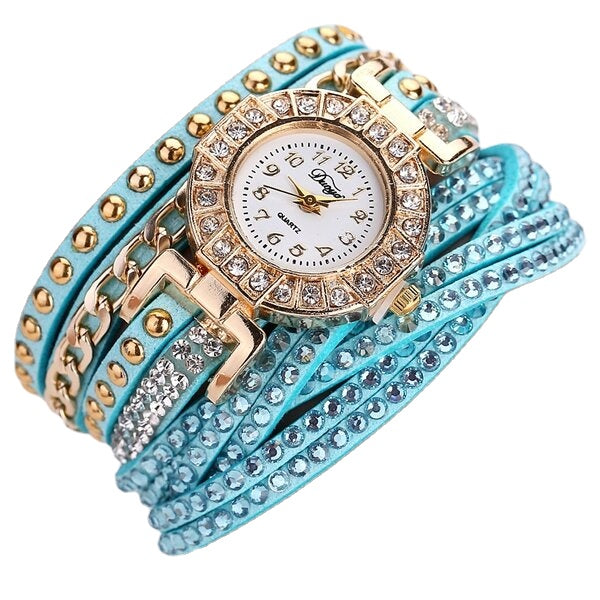 Luxury Nation Style  Crystal Gold Bracelet Watch Ladies Vintage Quartz Wirstwatches