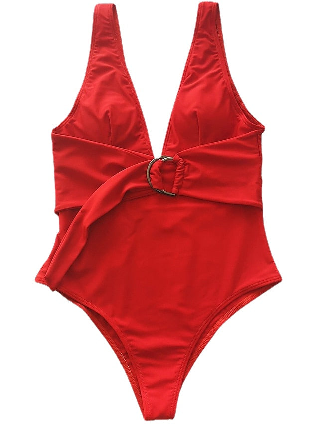 Women's Swimwear One Piece Normal Swimsuit Quick Dry Plain Red Rose Red Bodysuit Bathing Suits Sports Beach Wear Summer