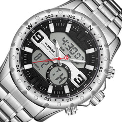 Business Style Dual Display Watch LCD Digital Chronograph 3ATM Waterproof Men Watch