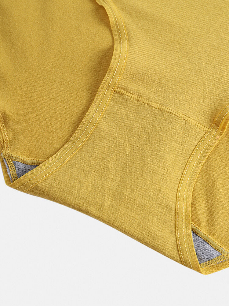 Women's Graphene Antibacterial Mid Waist Panties - Solid Color