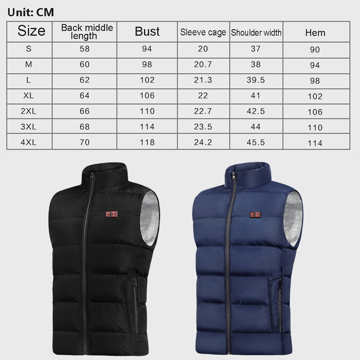 Unisex Heated Winter Jacket with Dual-Control, Hooded Warm Electric Coat