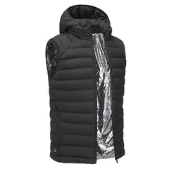 USB Heated Vest with Hat for Men & Women - Winter Hiking & Fishing Jacket