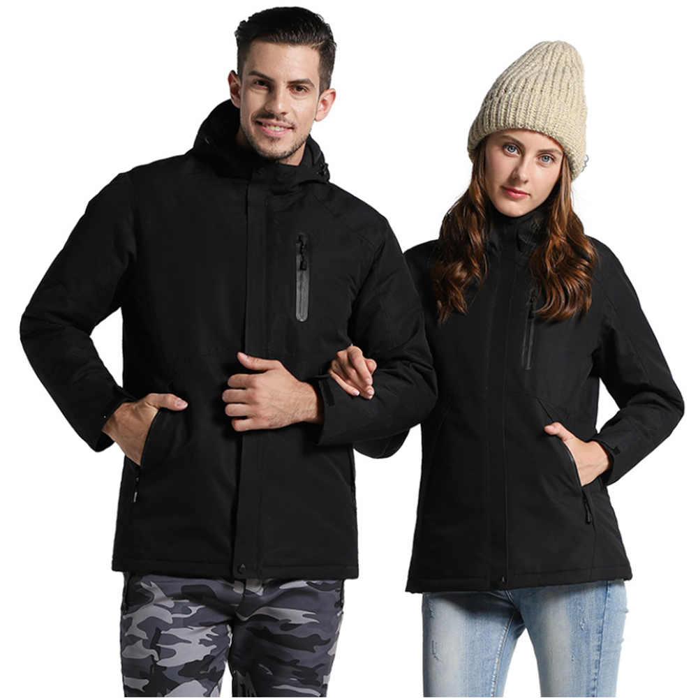 Electric Heated Jacket for Men & Women USB Winter Windproof Waterproof Hooded Outdoor Skiing