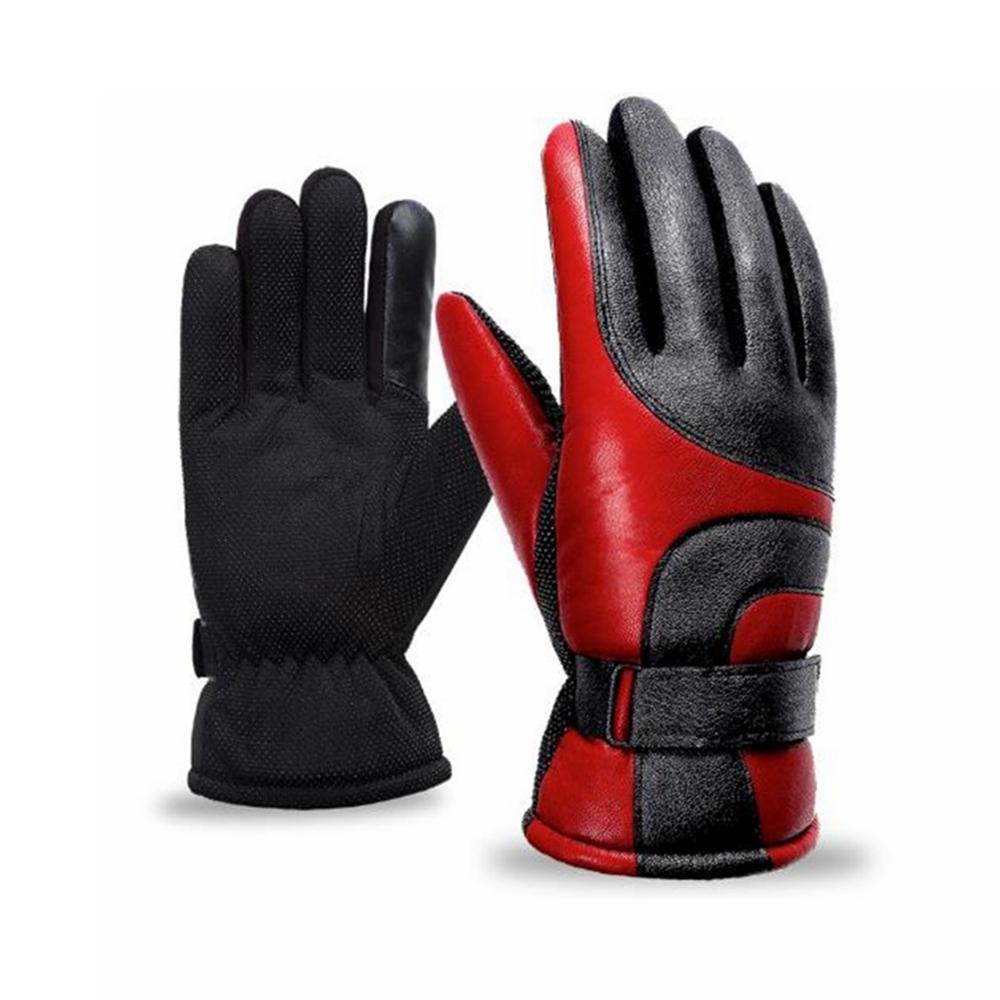 Waterproof Warm Leather Motorcycle Touchscreen Gloves for Men & Women