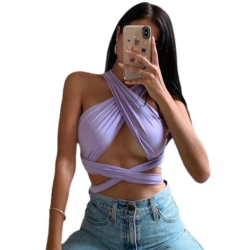 Hot Girl Slim-Fit Halter Backless Vest