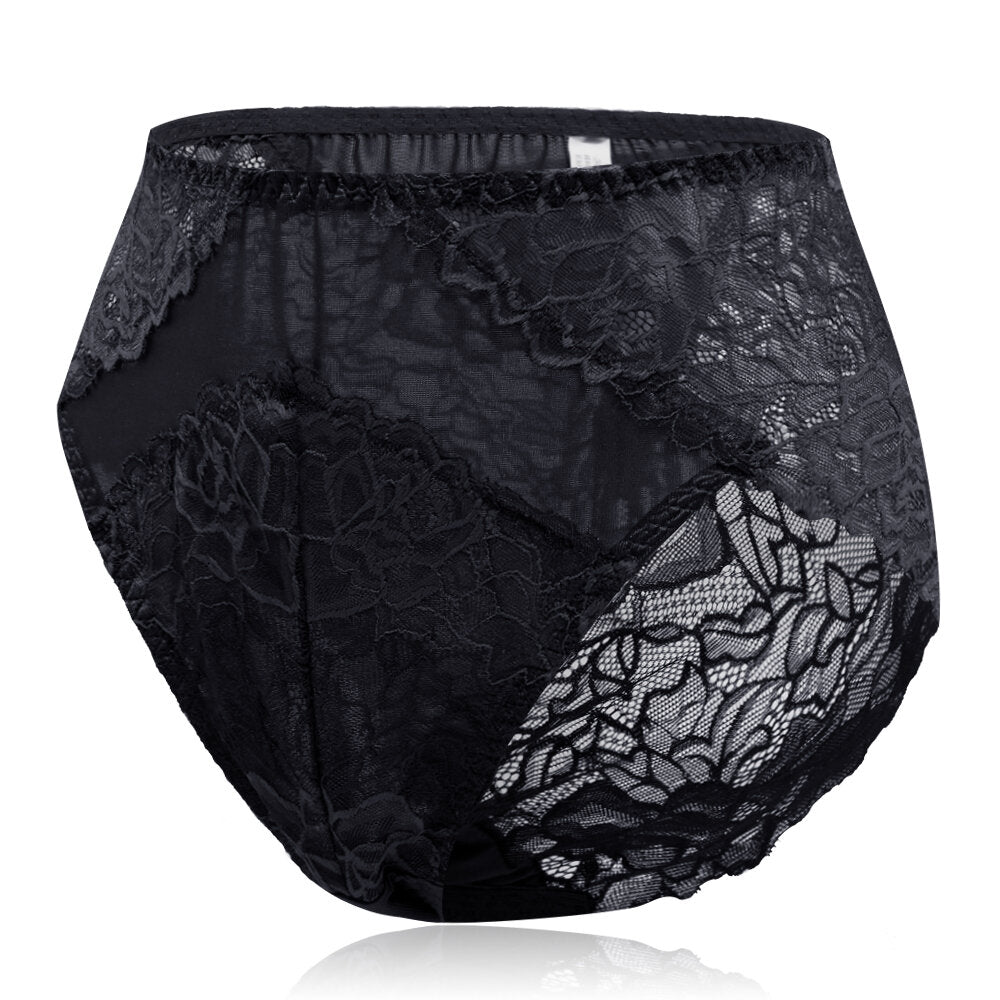 Plus Size Luxury Lace Floral Breathable Briefs