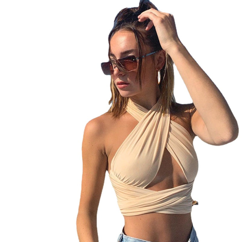 Hot Girl Slim-Fit Halter Backless Vest