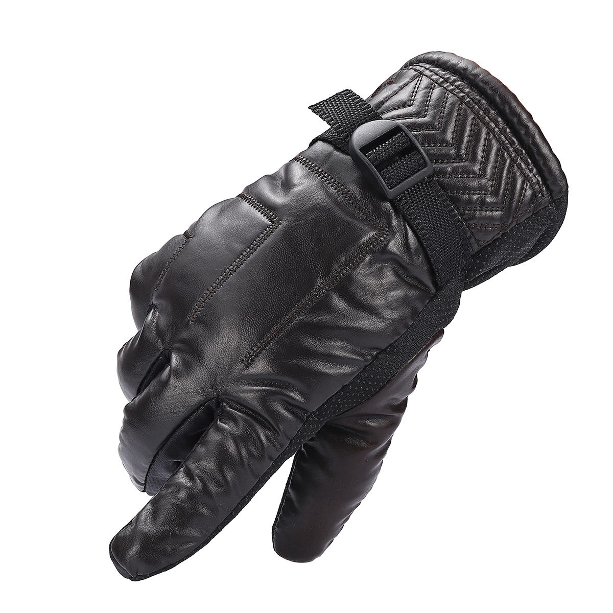 Windproof Leather Mittens: Warm, Fluffy, Cold-Resistant Motorcycle Gloves