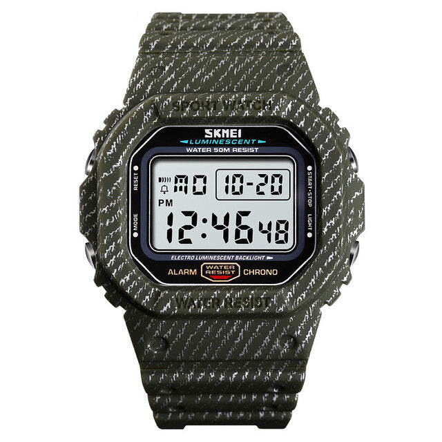 Military Stopwatch Alarm Waterproof Sports Shockproof Digital Men Watch