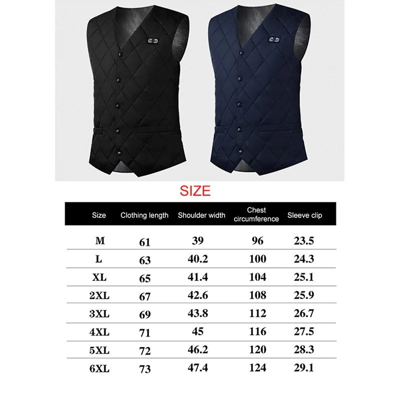 Men's Heated Vest - 16 Zones, Triple Temp Control, USB Electric Jacket for Winter Camping & Hiking