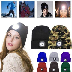 LED Beanie Hat for Night Jogging and Walking