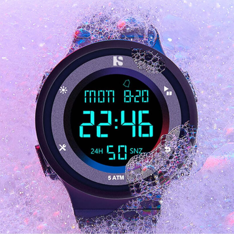 Multifunction 12/24 Hour Date Week Luminous Display Alarm Clock Stopwatch 5ATM Waterproof Men Digital Watch from Xiaomi Youpin