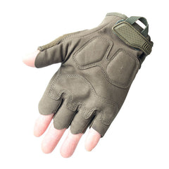 Anti-Skid Tactical Half Finger Gloves for Motorcycle, Cycling, Hiking, Shooting - Military Safety Gear