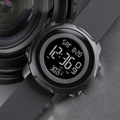 Body/Ambient Temperature Measurement Date Week Display 5ATM Waterproof EL Light Men Digital Watch