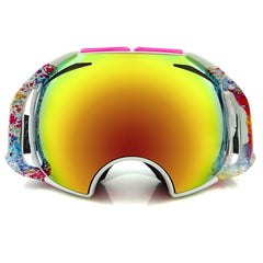 Ski Goggles Double Permanent Anti-Gog Lens Motorcycle Wind Snow Glasses