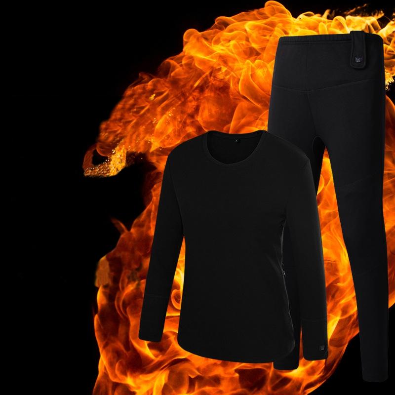 Unisex USB Heated Thermal Underwear Set for Outdoor Activities - Warm Winter Shirt & Trousers