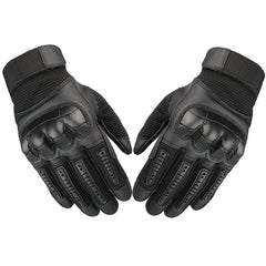 Tactical Touch Screen Full Finger Gloves with Hard Knuckle for Airsoft & Outdoor Use - 3 Colors