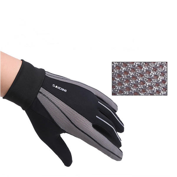 Men's Non-Slip Touchscreen Silicone Riding Gloves - Windproof, Full Finger