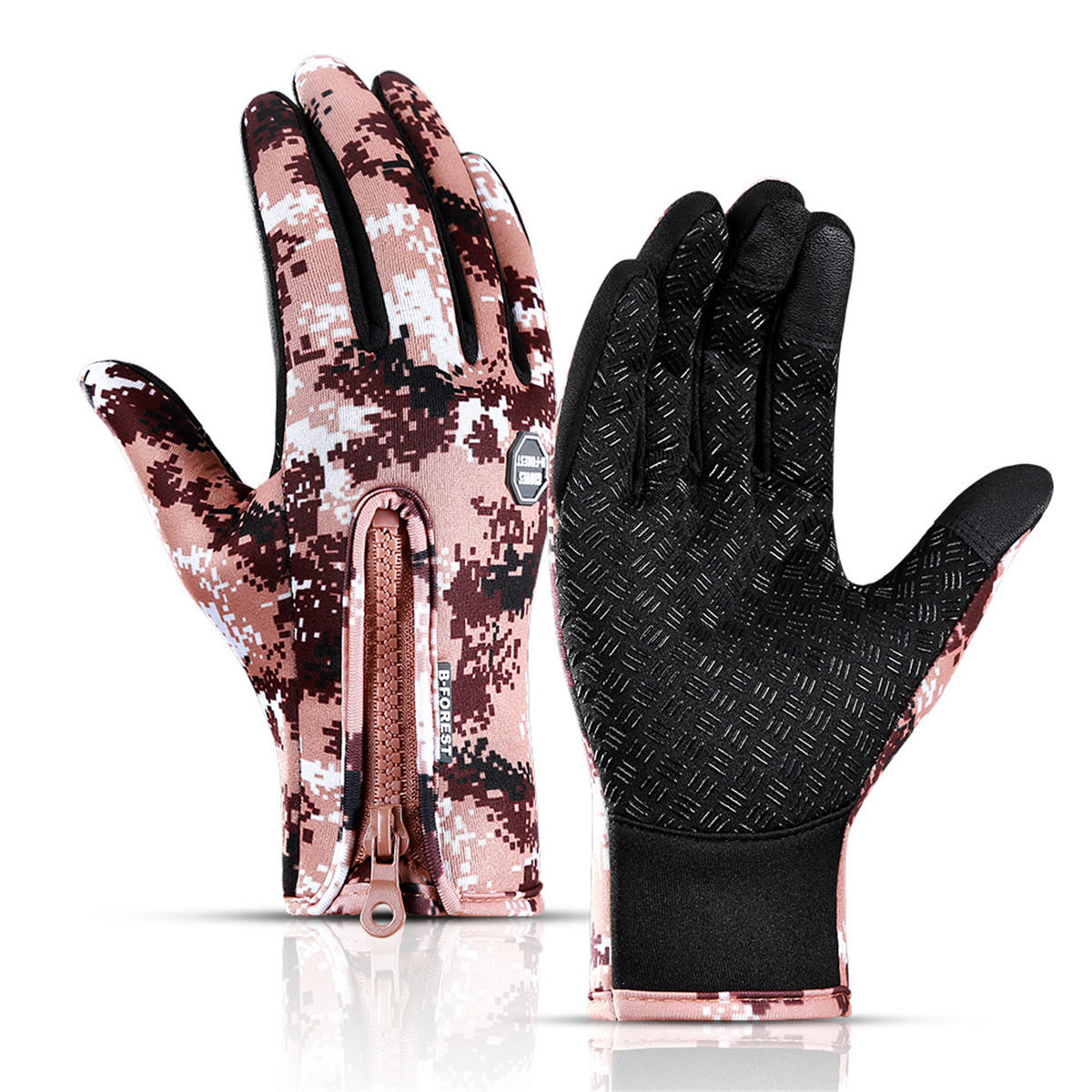 Waterproof Touchscreen Winter Gloves - Thick, Warm, Antiskid, Camouflage for Outdoor Sports