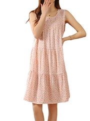Women's Pajamas Nightgown Flower Fashion Simple Comfort Home Daily Bed Cotton Breathable Gift