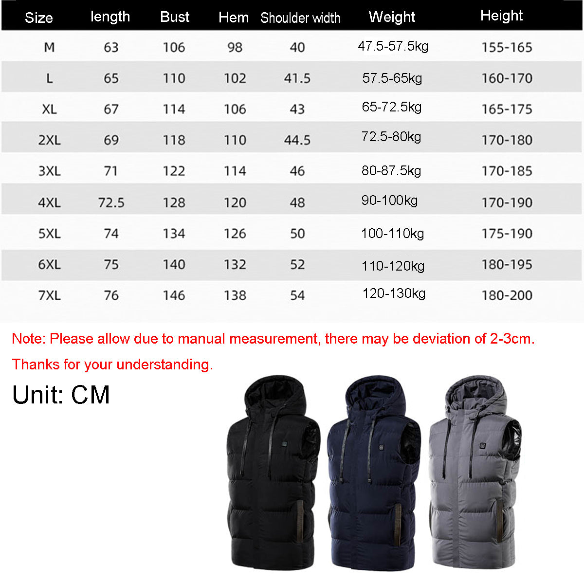 Unisex USB Heated Winter Jacket with Hood - Electric Warm Coat