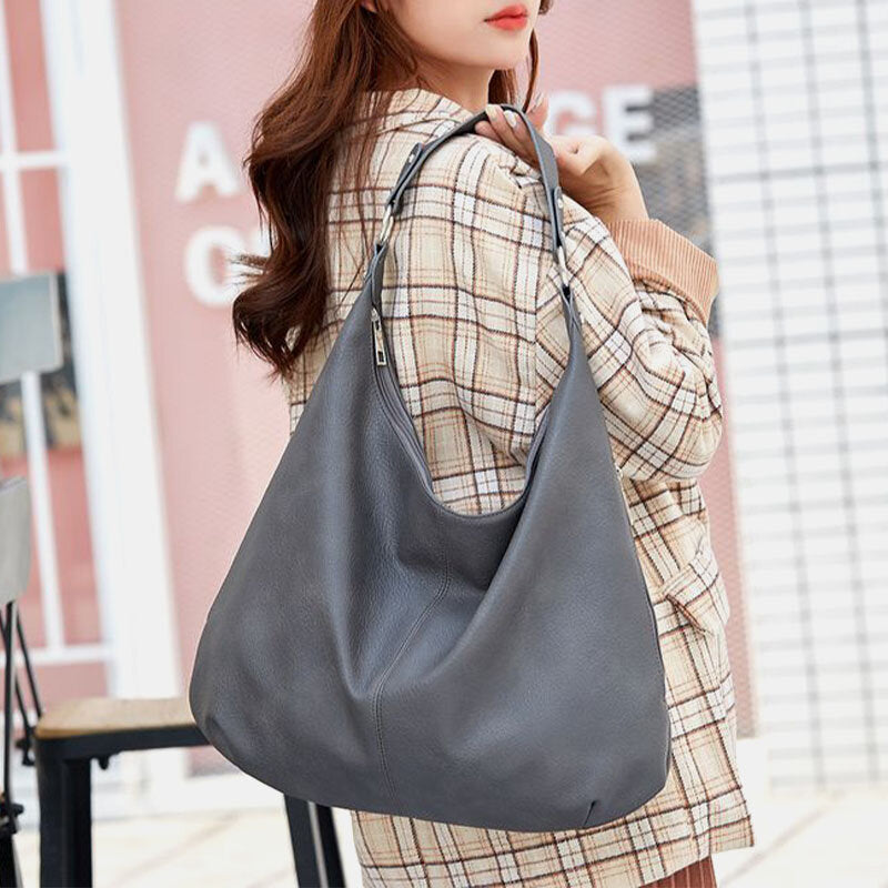 Women PU Leather Large Capacity Vintage Shoulder Bag Handbag