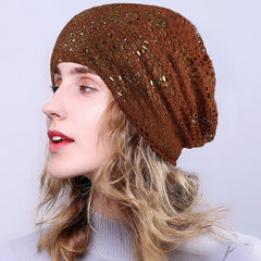 Breathable Knitting Cutout Beanie Hat