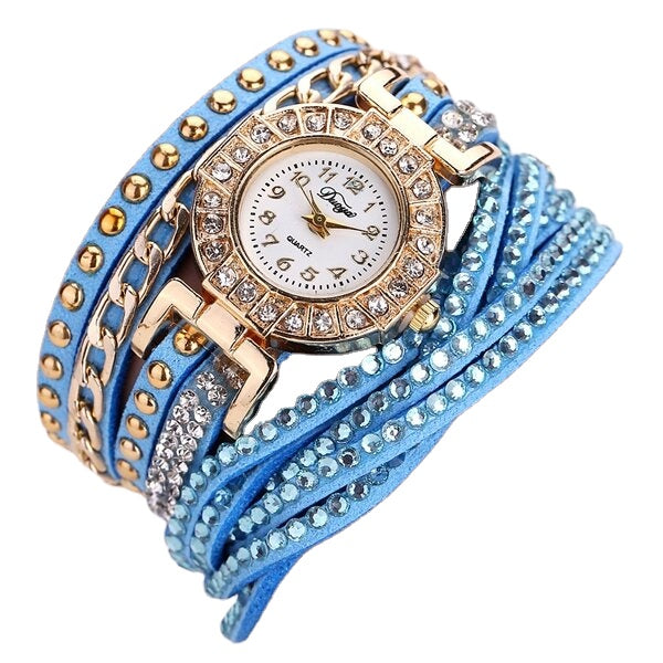 Luxury Nation Style  Crystal Gold Bracelet Watch Ladies Vintage Quartz Wirstwatches