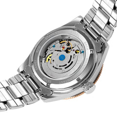 Full Metal Strap Hollow Dial Business Style Men Mechanical Watch