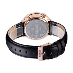 Creative Three-dimensional Cut Glass Dial Luminous Date Display Genuine Leather Strap Digital Watch