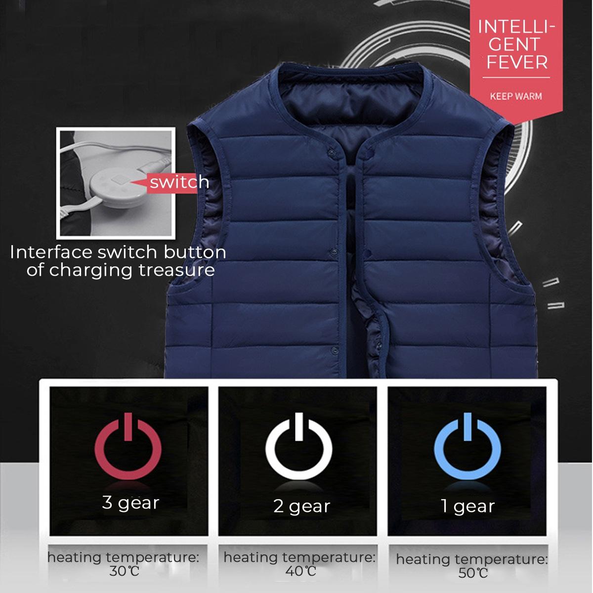 USB Heated Sleeveless Vest - Electric Battery Winter Jacket for Outdoor Warmth