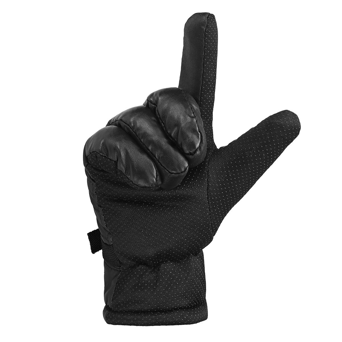 Windproof Leather Mittens: Warm, Fluffy, Cold-Resistant Motorcycle Gloves