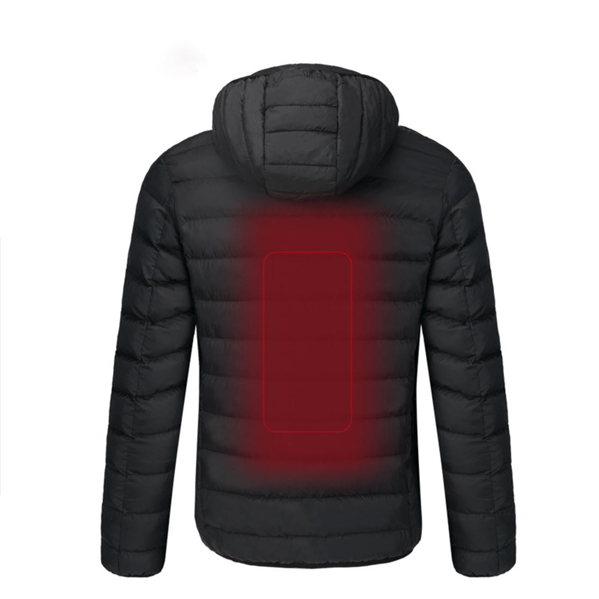 Mens USB Heated Warm Back Cervical Spine Hooded Winter Jacket Motorcycle Skiing Riding Coat Women