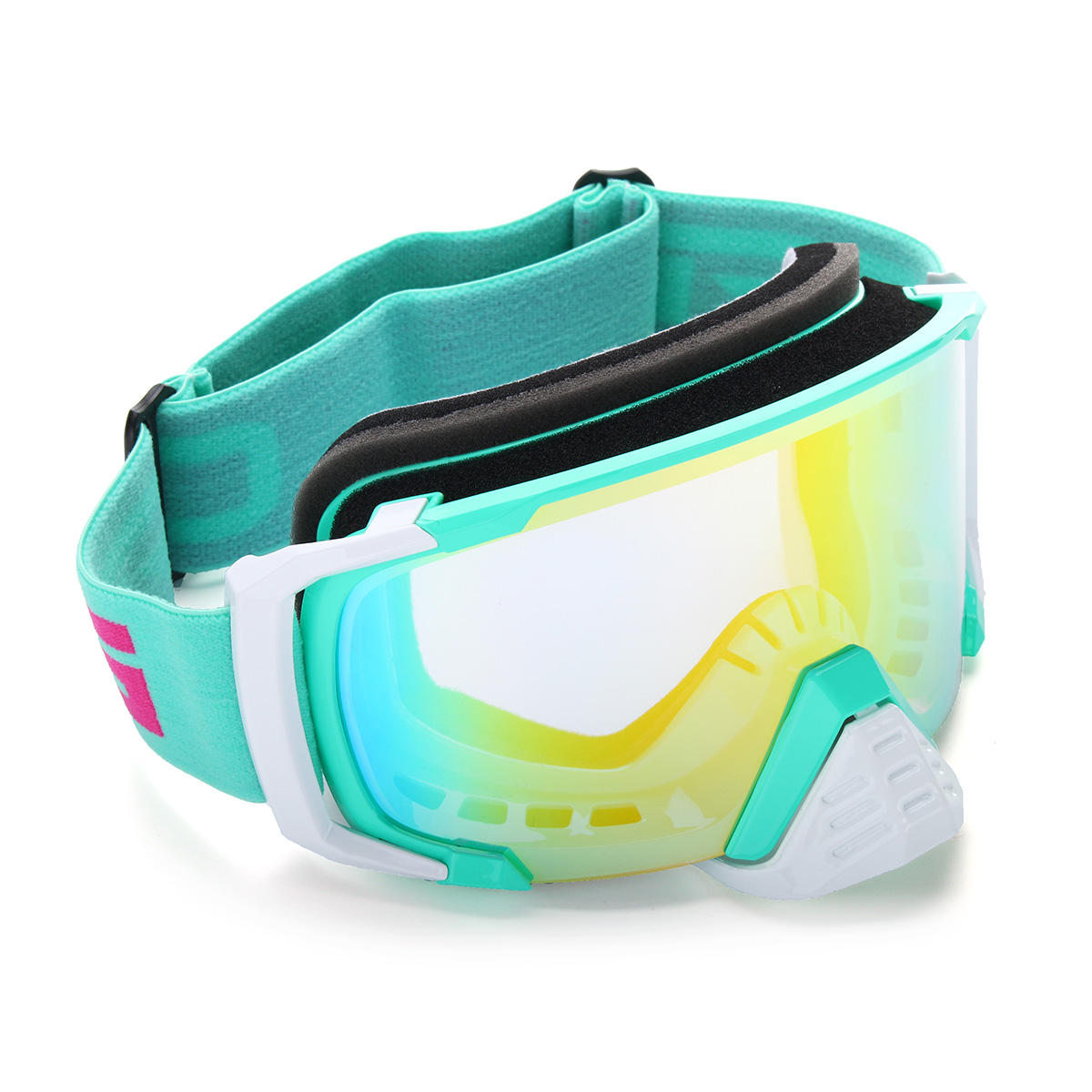 Motorcycle Anti Fog Dumb Goggles Snowmobike SKI Lens Spherical green Frame