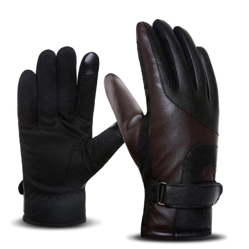 Waterproof Warm Leather Motorcycle Touchscreen Gloves for Men & Women