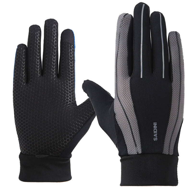 Men's Non-Slip Touchscreen Silicone Riding Gloves - Windproof, Full Finger