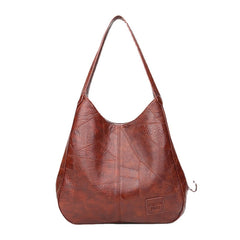 Women Retro Solid Large Capacity Tote Bag Shoulder Bag Handbag