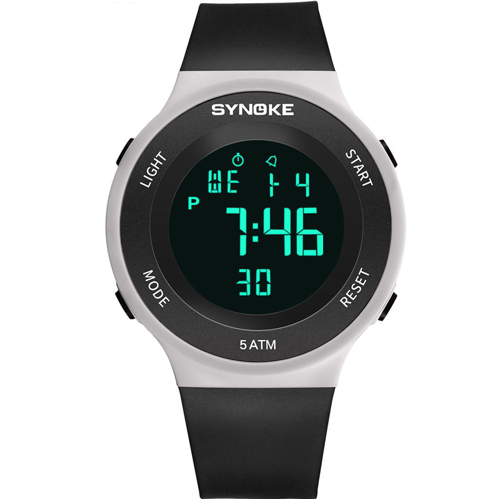 Student Watch 5ATM Waterproof Luminous Display Multi-function Sport Digital Watch